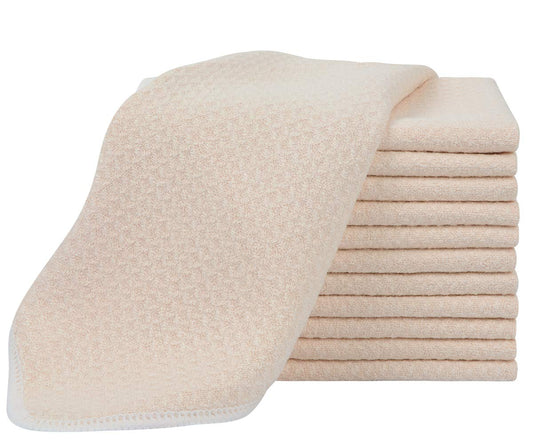 Microfiber Face Towel.13" x 13" 12-Pack, (Cream)