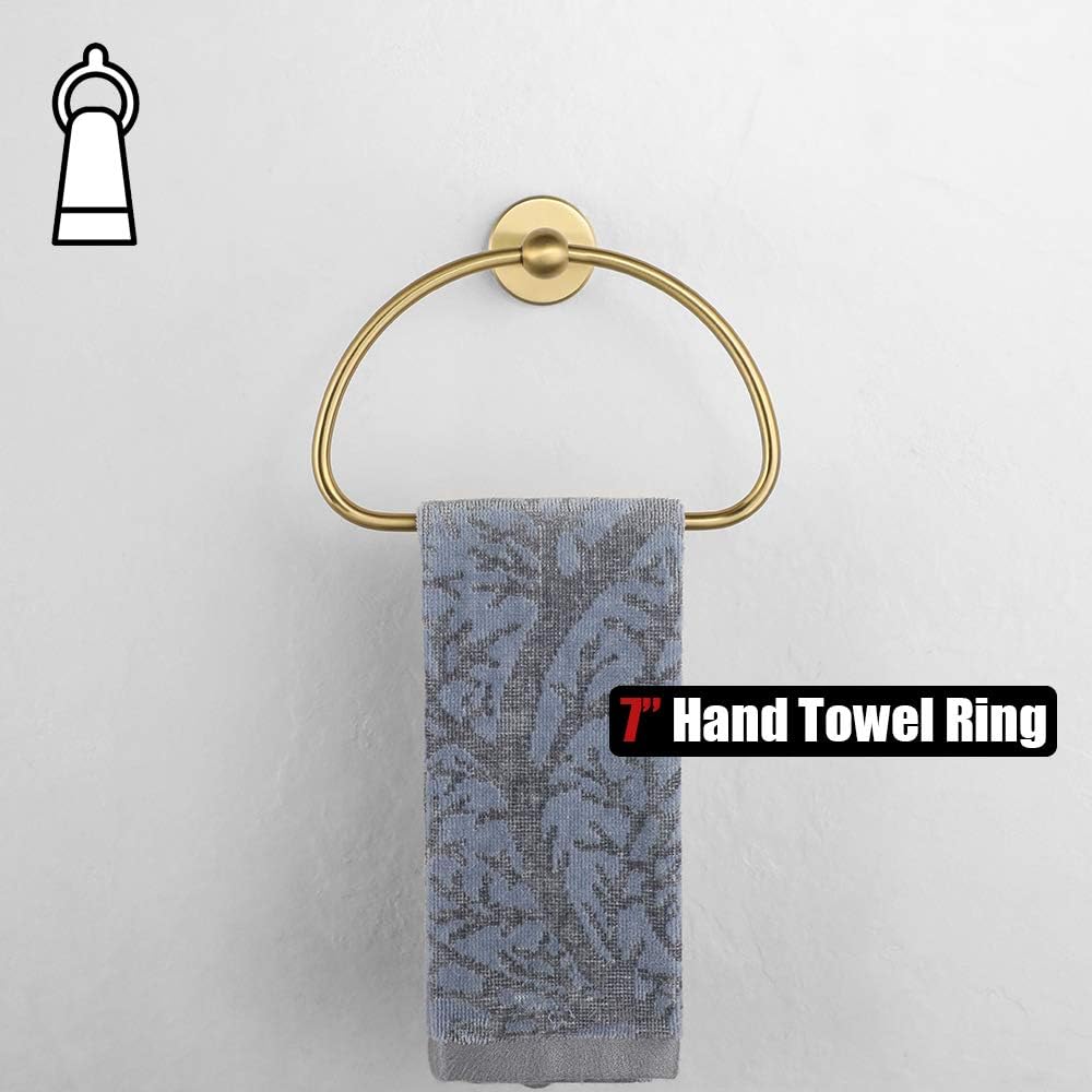 Bathroom Stainless Steel Gold Half Ring Towel Bar 7 Inch