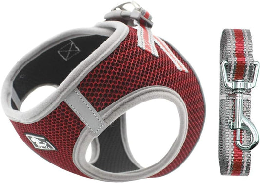 Universal reflective pet harness with leash. XS (Red)