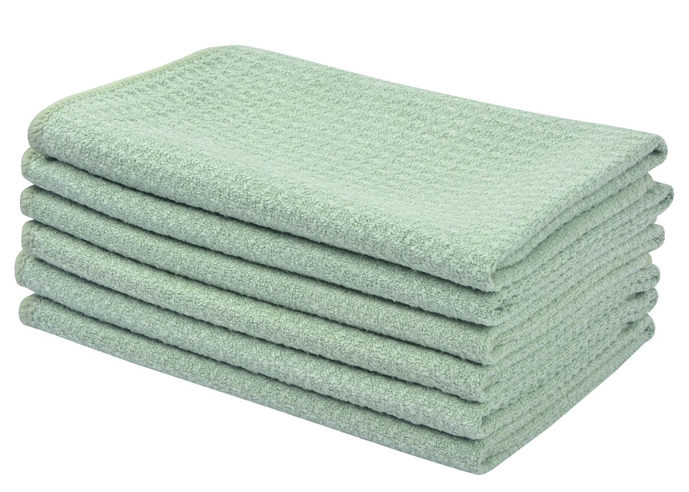 Microfiber Face Towel.13" x 13" 6-Pack, (Light Jade)