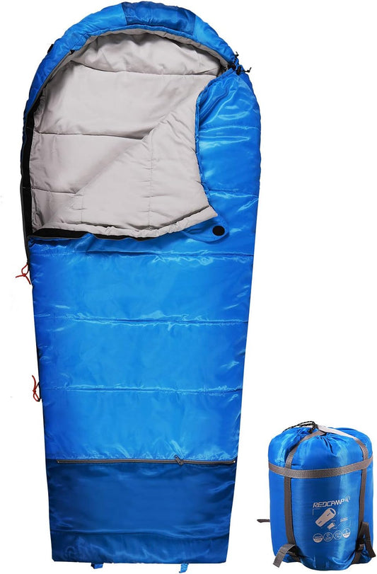 Kids mummy sleeping bag for camping. Blue with 3.3lbs Filling