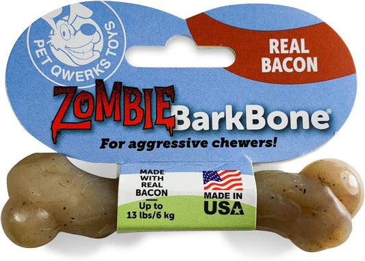 BarkBone Bacon Flavor Chewable Dog Toy for Puppies, (Size: Small)