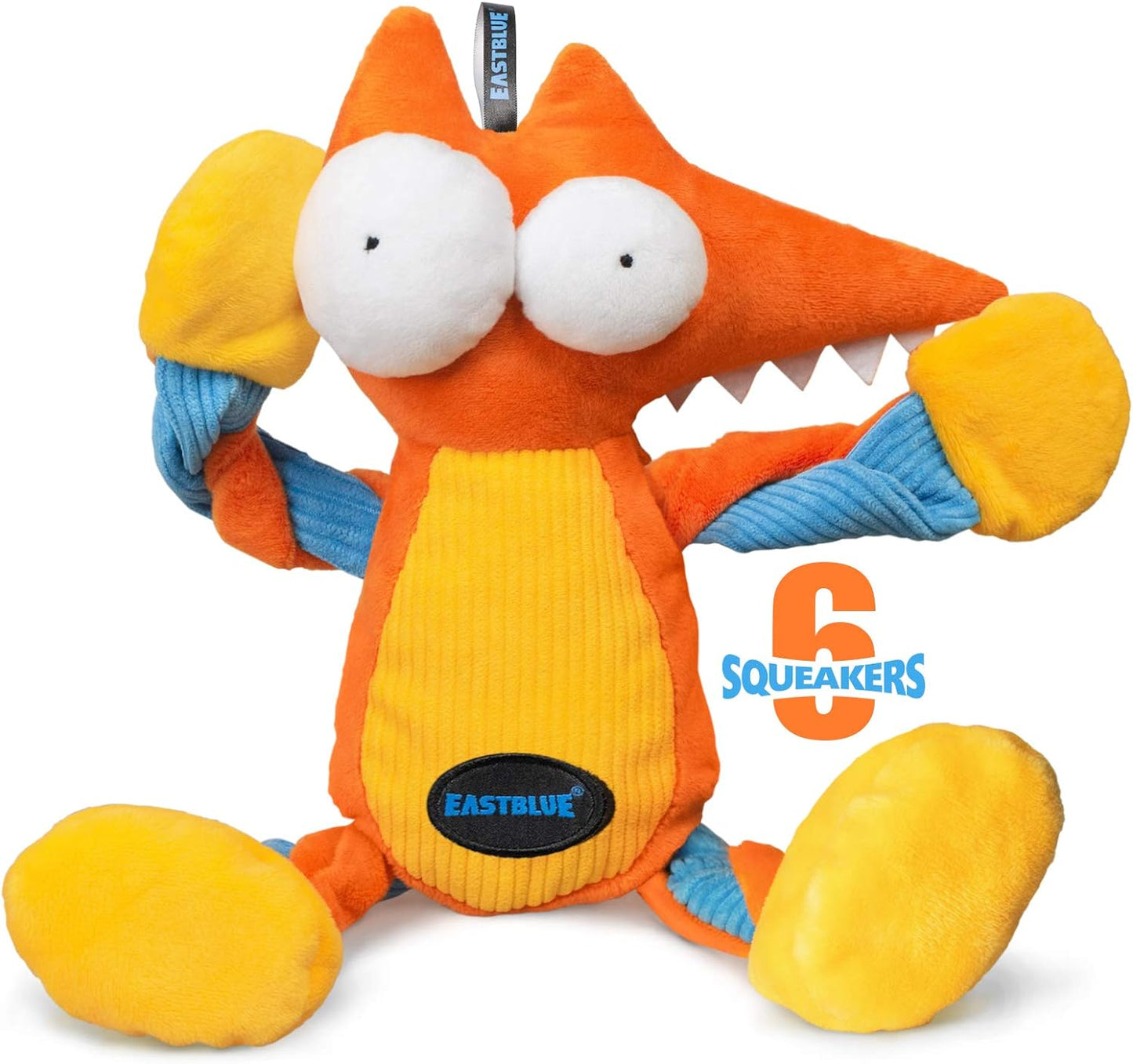 cute plush chew toy with 6 squeakers (Fox)
