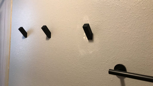 Black Towel Hooks for Bathroom 4 Pack Wall Mounted