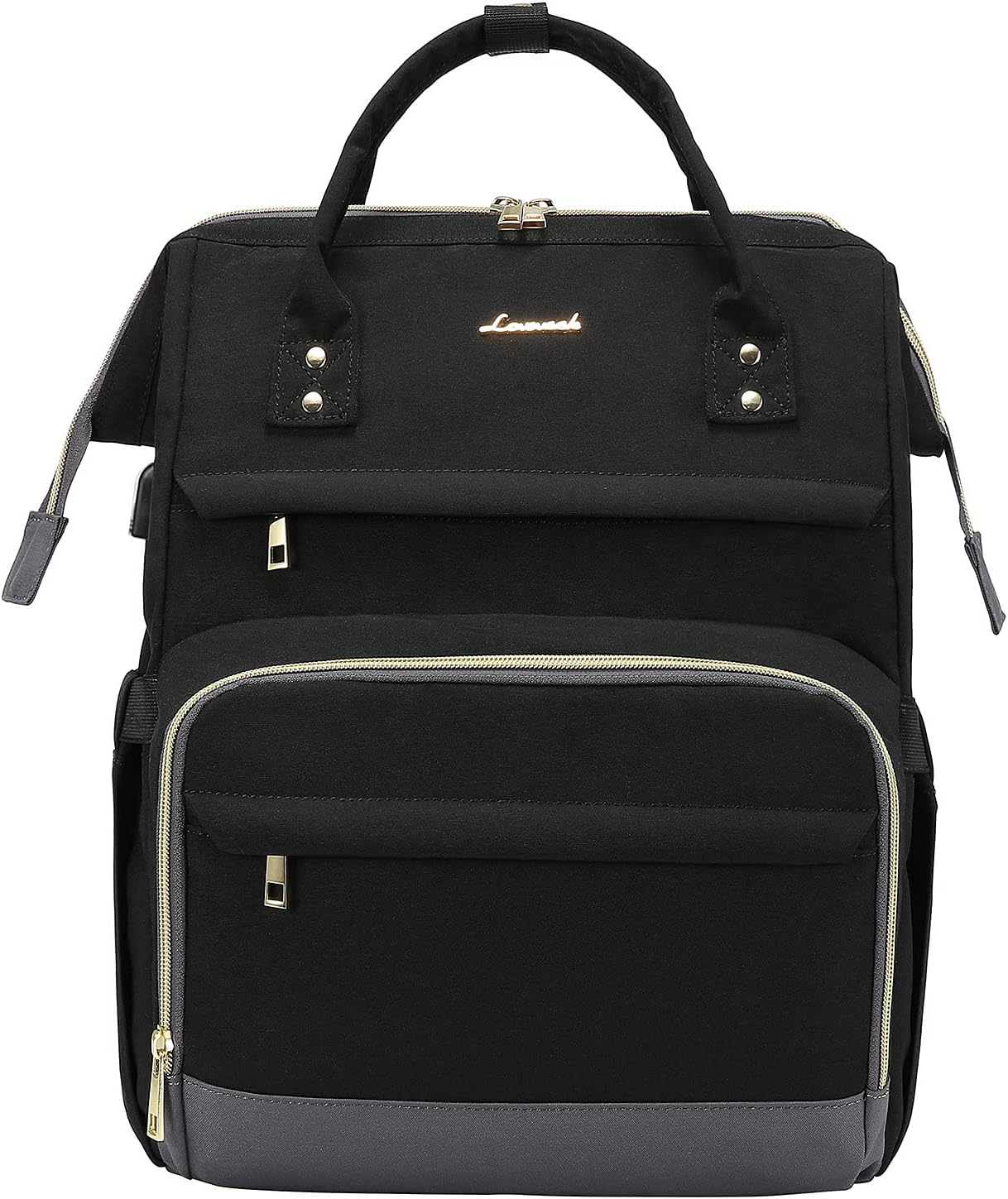 17 inch travel laptop backpack, color: (Black-grey)