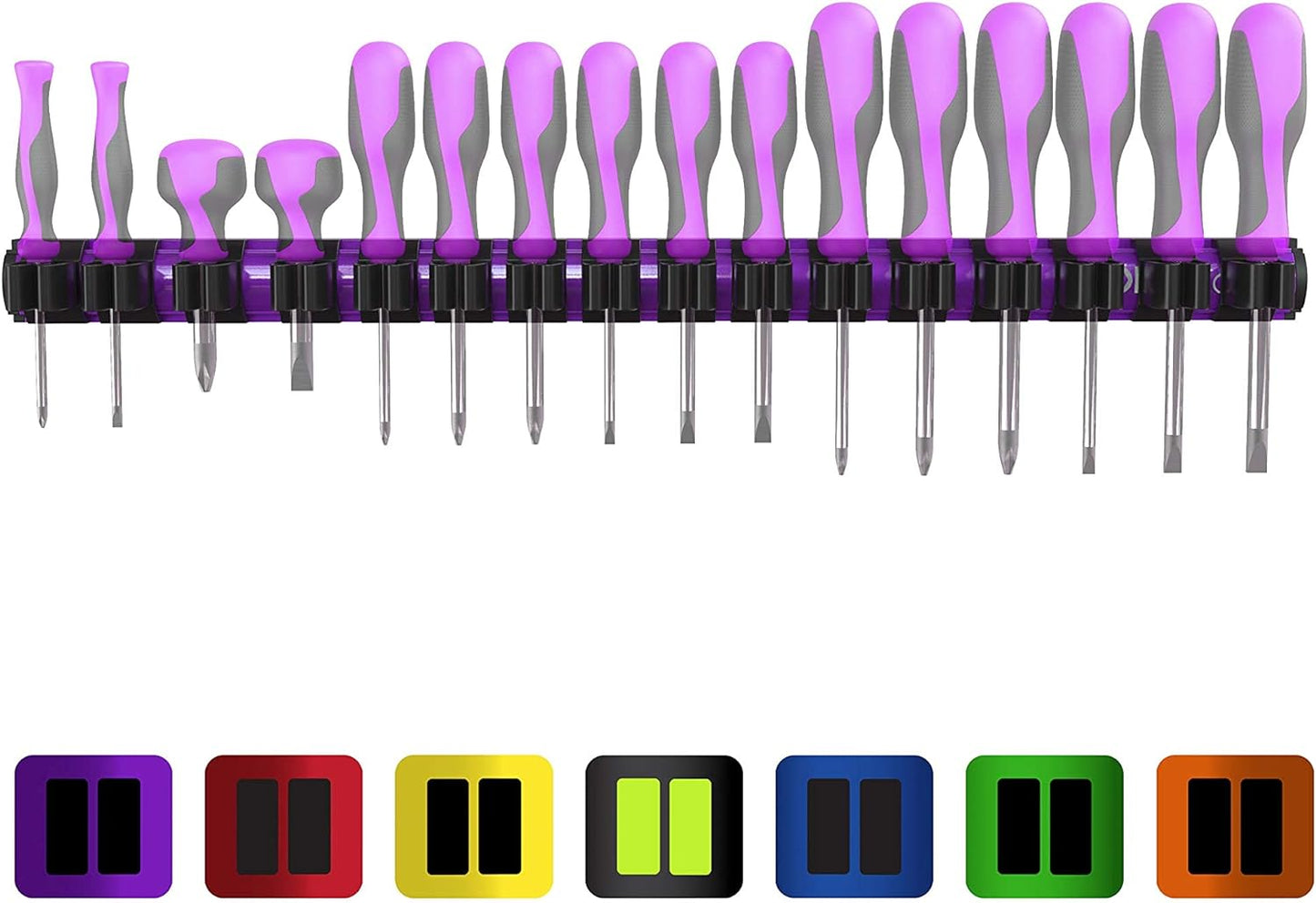 Magnetic Tool Organizer (Color: Purple, Black Clips)