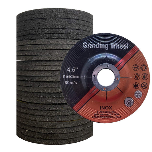 Metal Grinding Wheel (25-Pack, 4.5-Inch,1/4-Inch Thick, 7/9-Inch)