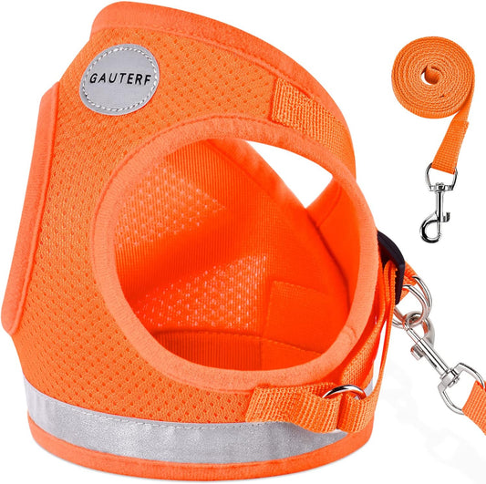 Reflective harness for small pets. XXS (Chest: 6" - 7") Orange