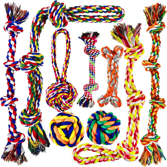 9-Pack Chewable Rope Toys for Medium and Large Dogs