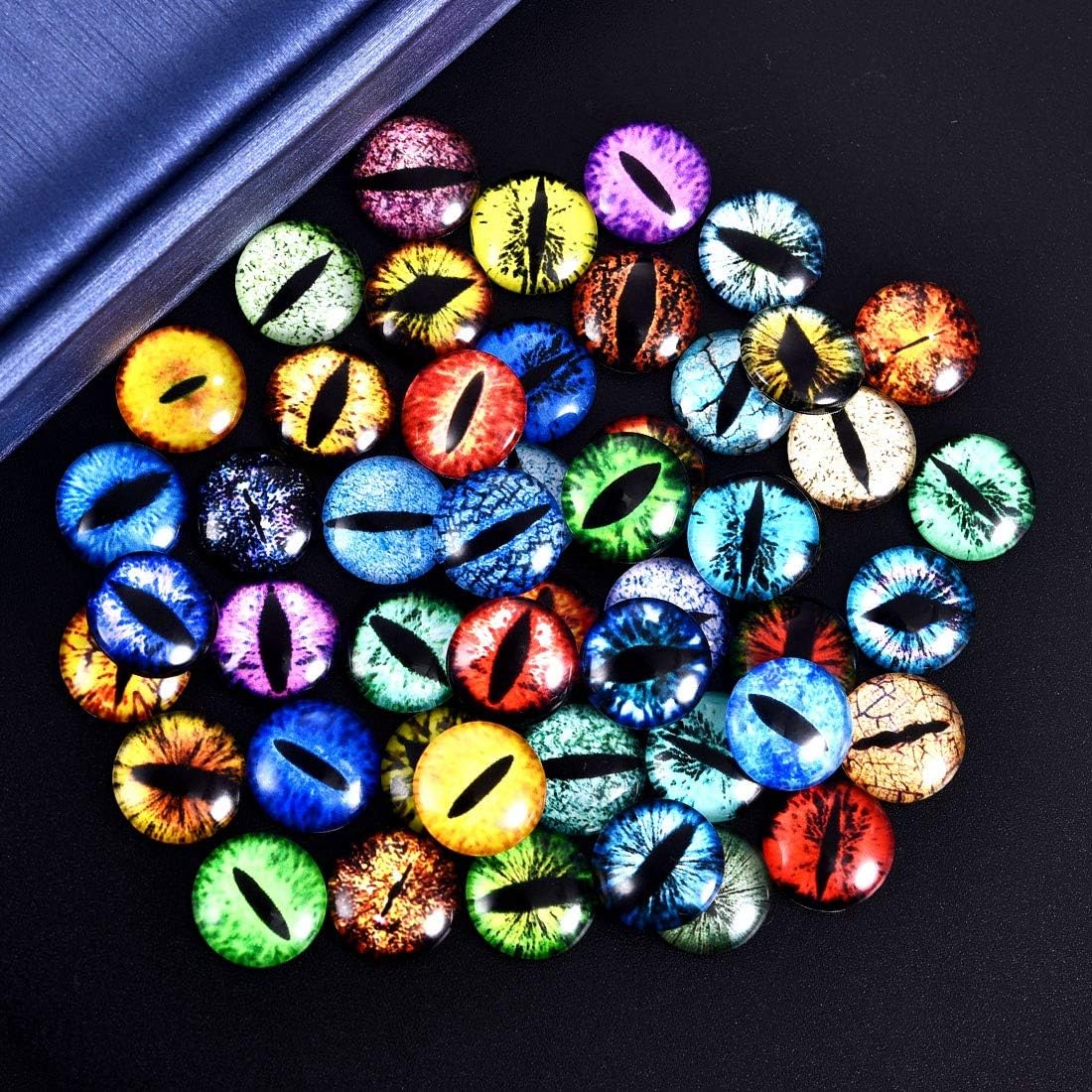 set of 100 25mm 25mm glass cabochons, (Eyes)