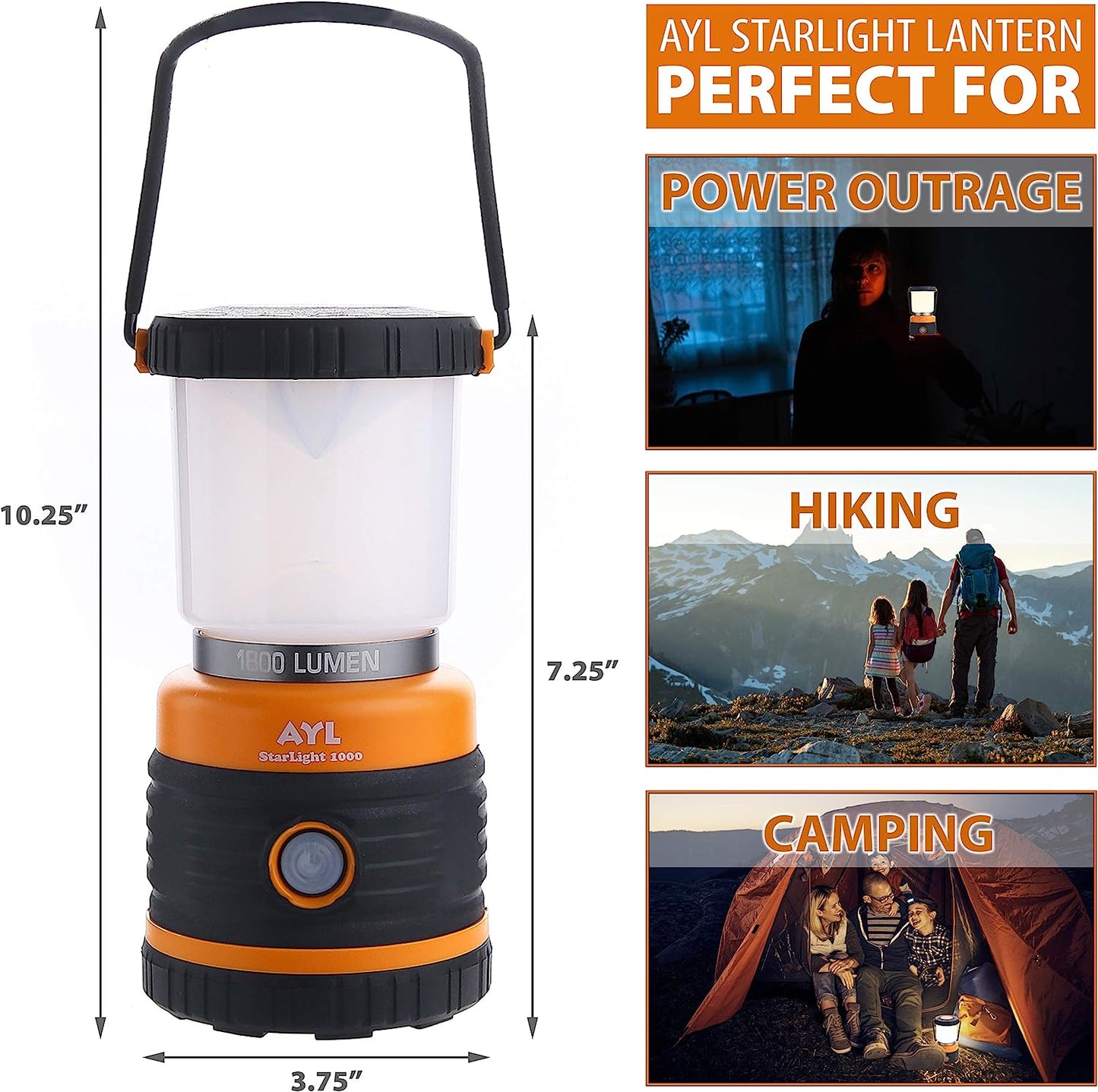 LED Camping Lantern Rechargeable, 1800LM, 4 Light Modes
