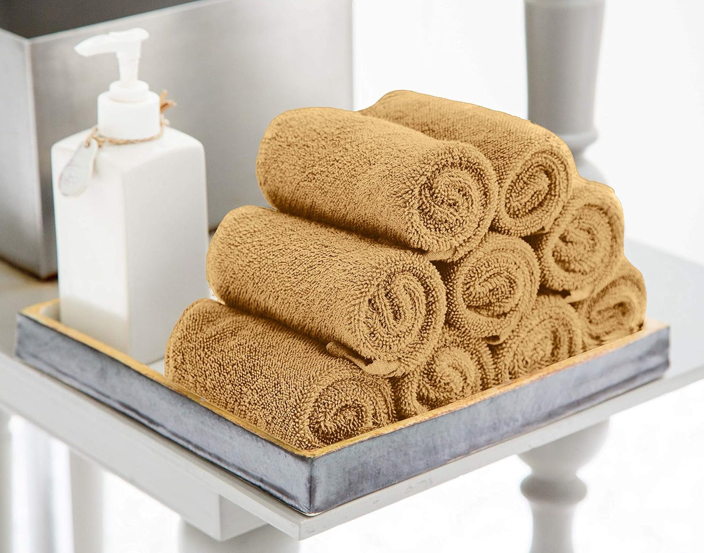 Cotton face towel set, 24 pack, Beige