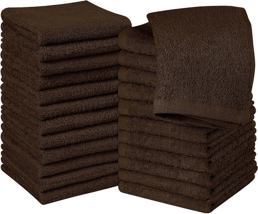 Cotton face towel set, 24 pack, Brown